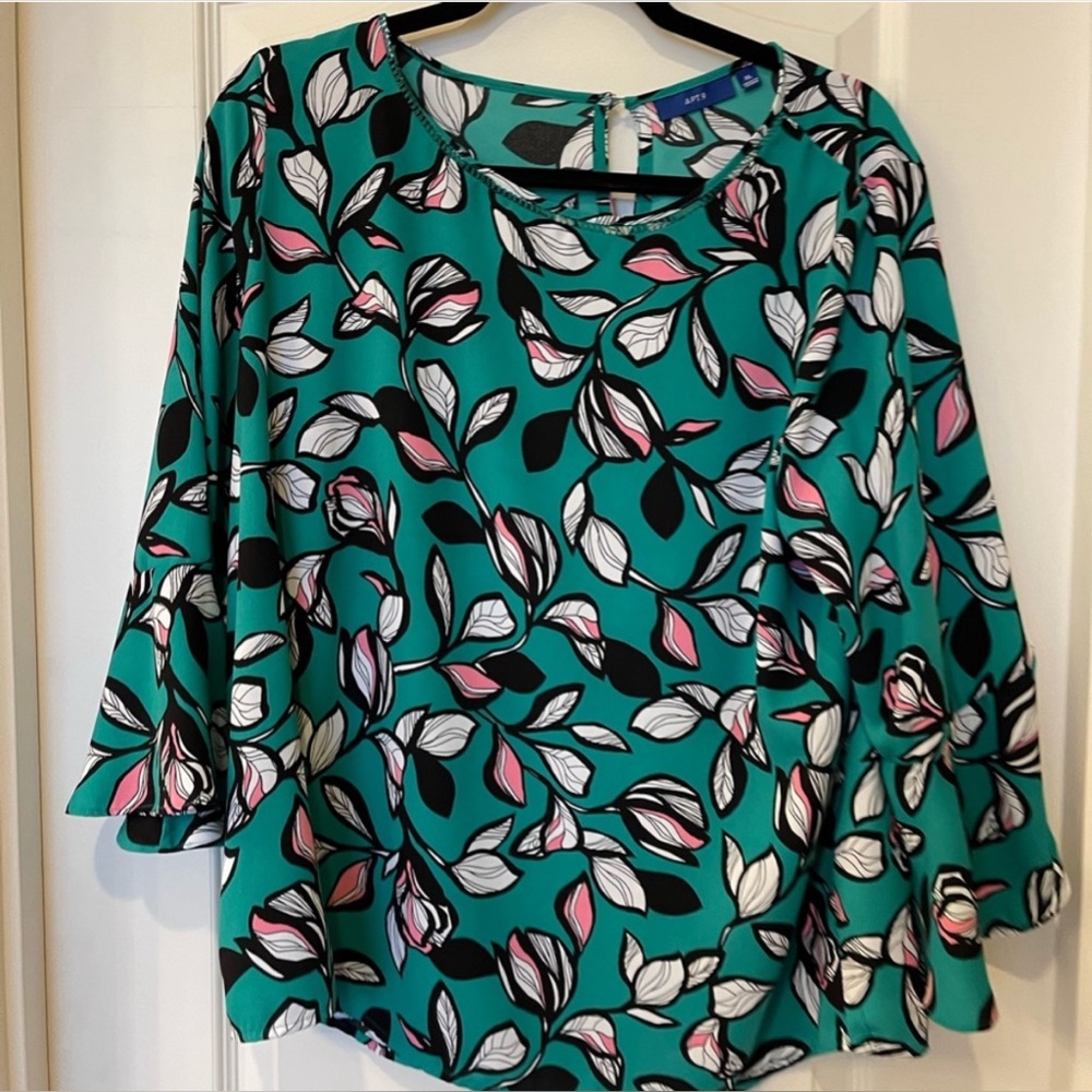Apt. 9 Kelly green business casual blouse size XL
